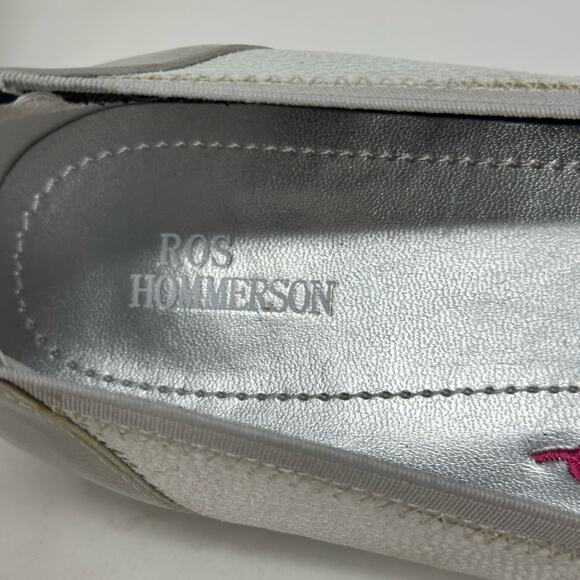 Ros Hommerson Ronnie Folding Silver Pebbled Ballet Flats - Picture 4 of 8